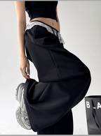 Lace Trim Waist Drawstring Wide - Leg Sweatpants - COPPING THREADS - CT Select