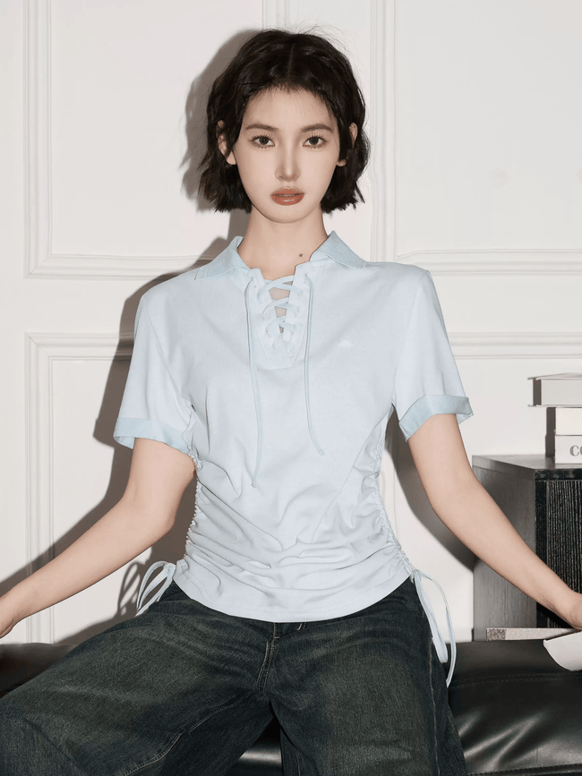 Lace - Up Polo Tee - COPPING THREADS - CT Select Hover Image