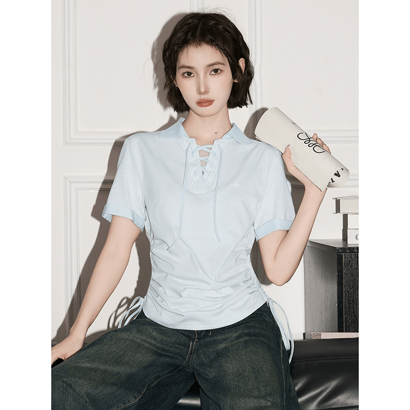 Lace - Up Polo Tee - COPPING THREADS - CT Select