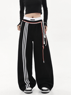 Lace - Up Stripe Wide - Leg Sweatpants - COPPING THREADS - CT Select