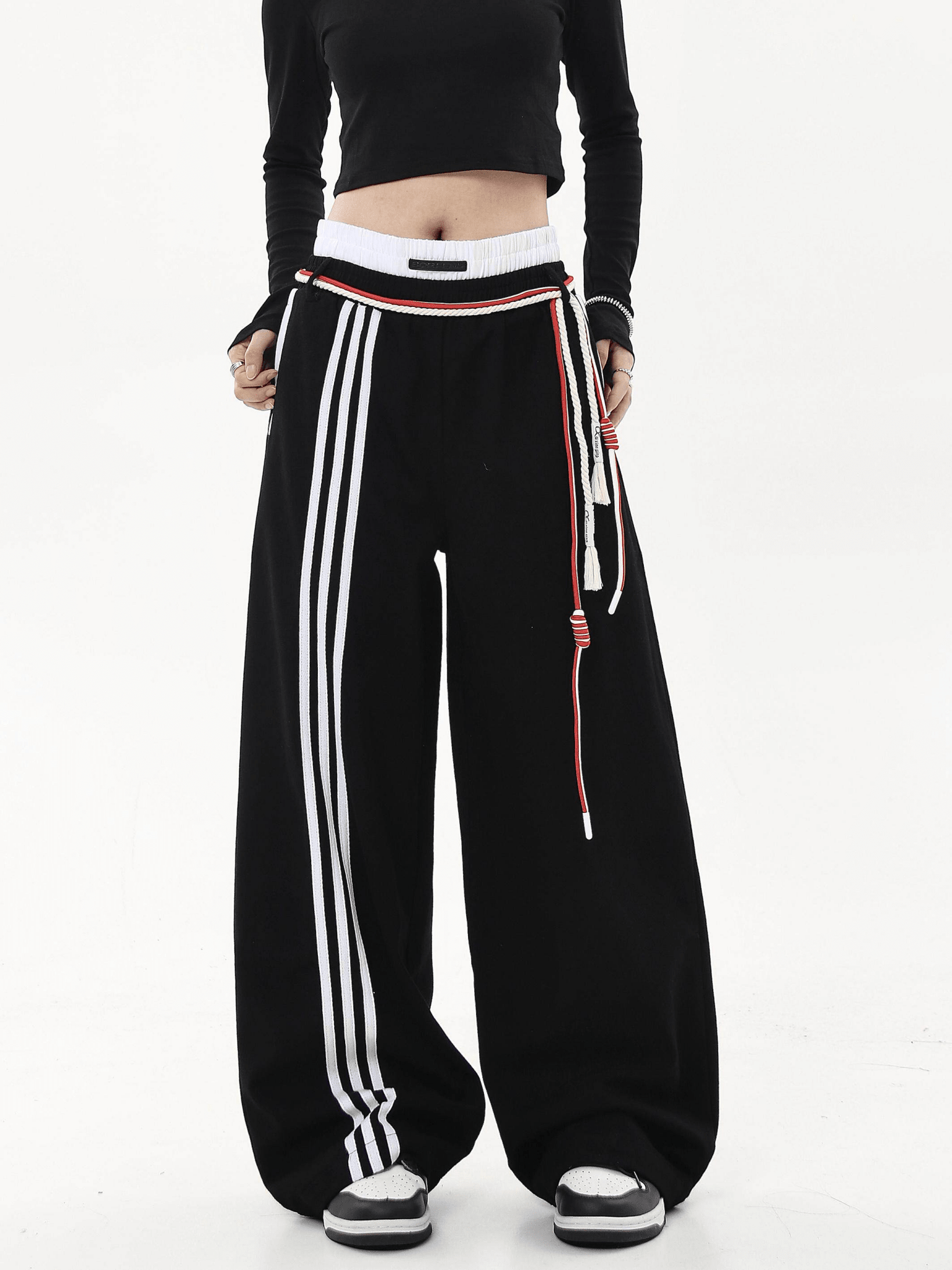 Lace - Up Stripe Wide - Leg Sweatpants - COPPING THREADS - CT Select