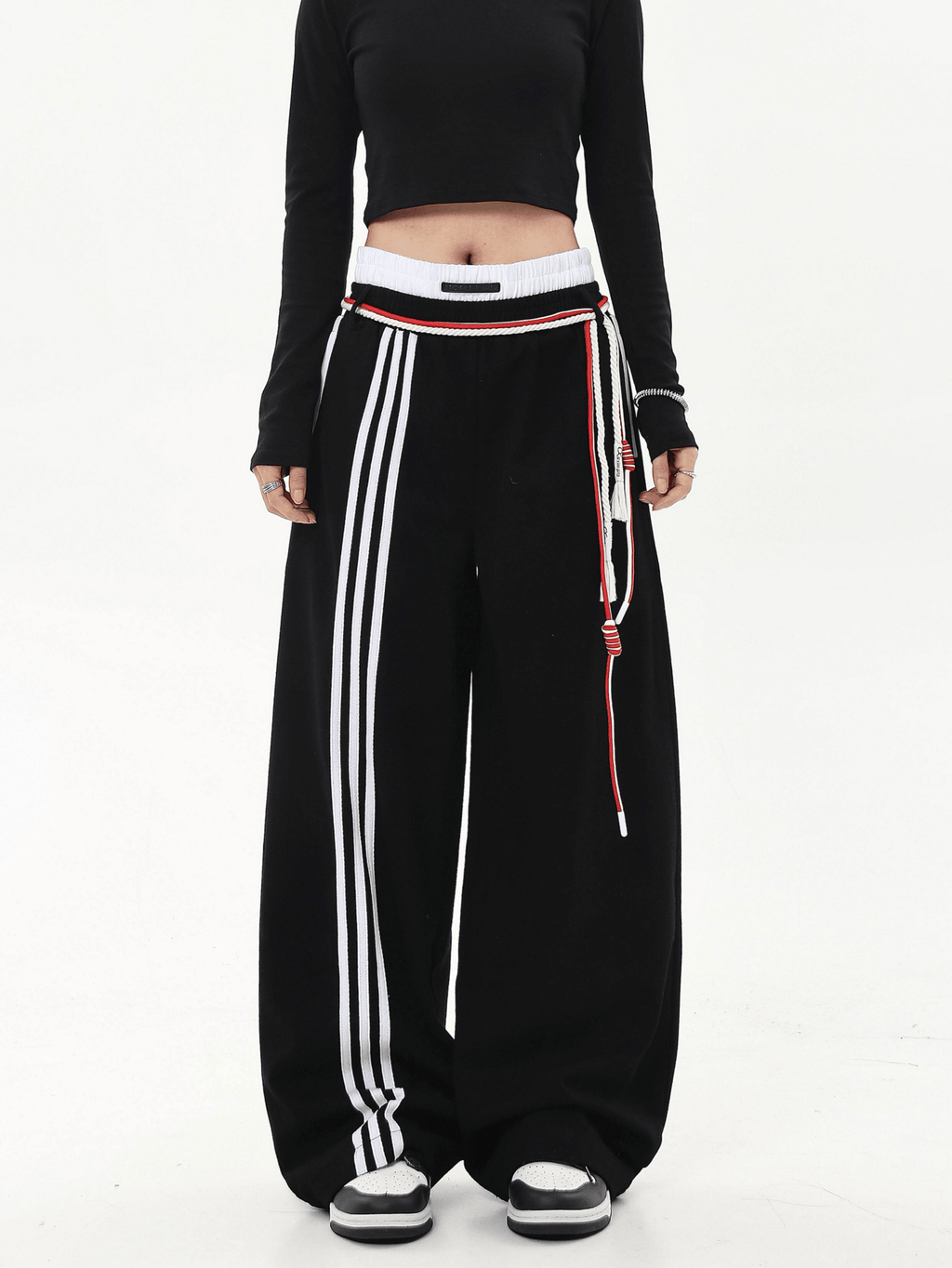 Lace - Up Stripe Wide - Leg Sweatpants - COPPING THREADS - CT Select