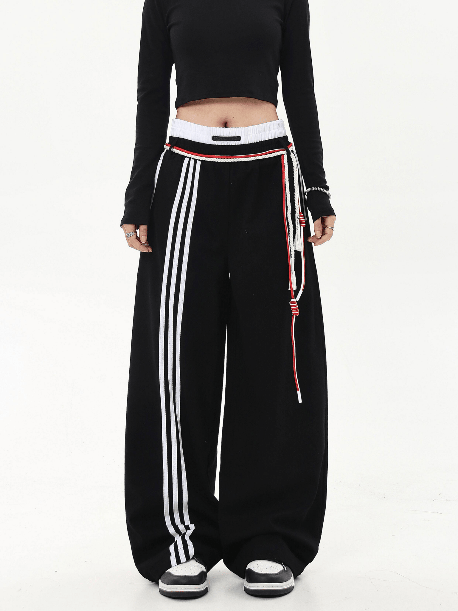 Lace - Up Stripe Wide - Leg Sweatpants - COPPING THREADS - CT Select
