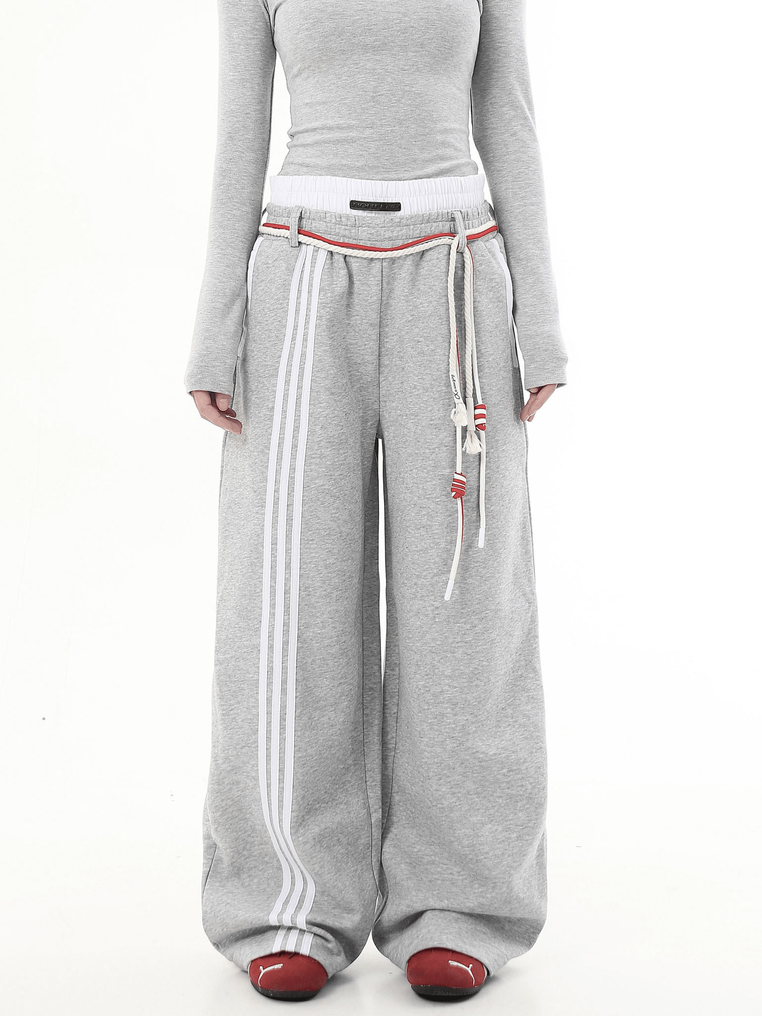 Lace - Up Stripe Wide - Leg Sweatpants - COPPING THREADS - CT Select 메인 이미지
