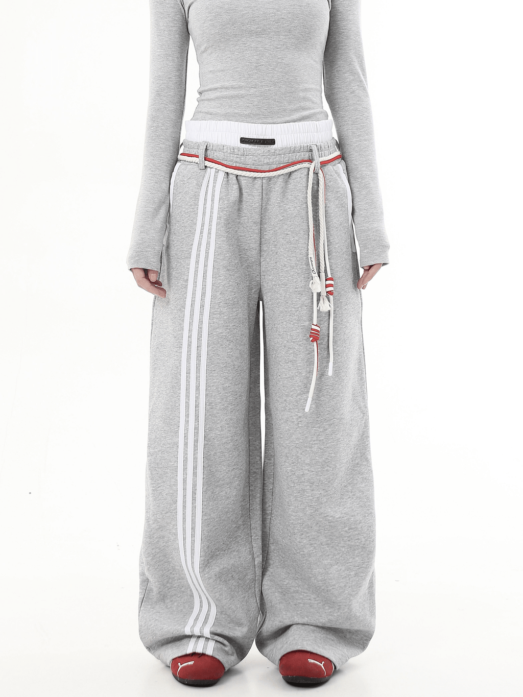 Lace - Up Stripe Wide - Leg Sweatpants - COPPING THREADS - CT Select