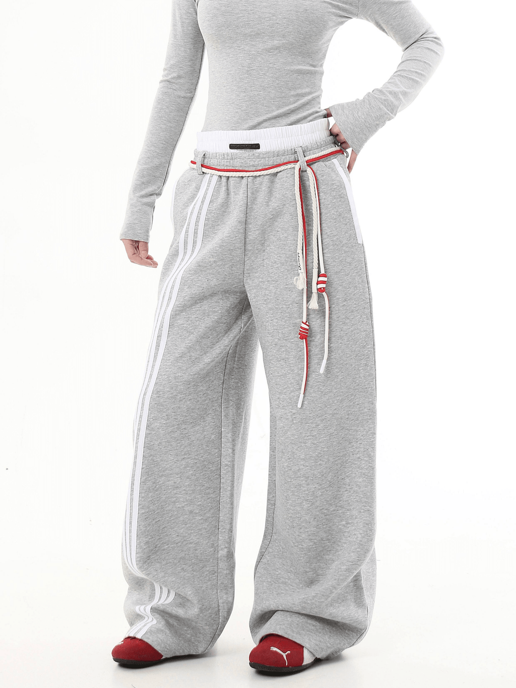 Lace - Up Stripe Wide - Leg Sweatpants - COPPING THREADS - CT Select