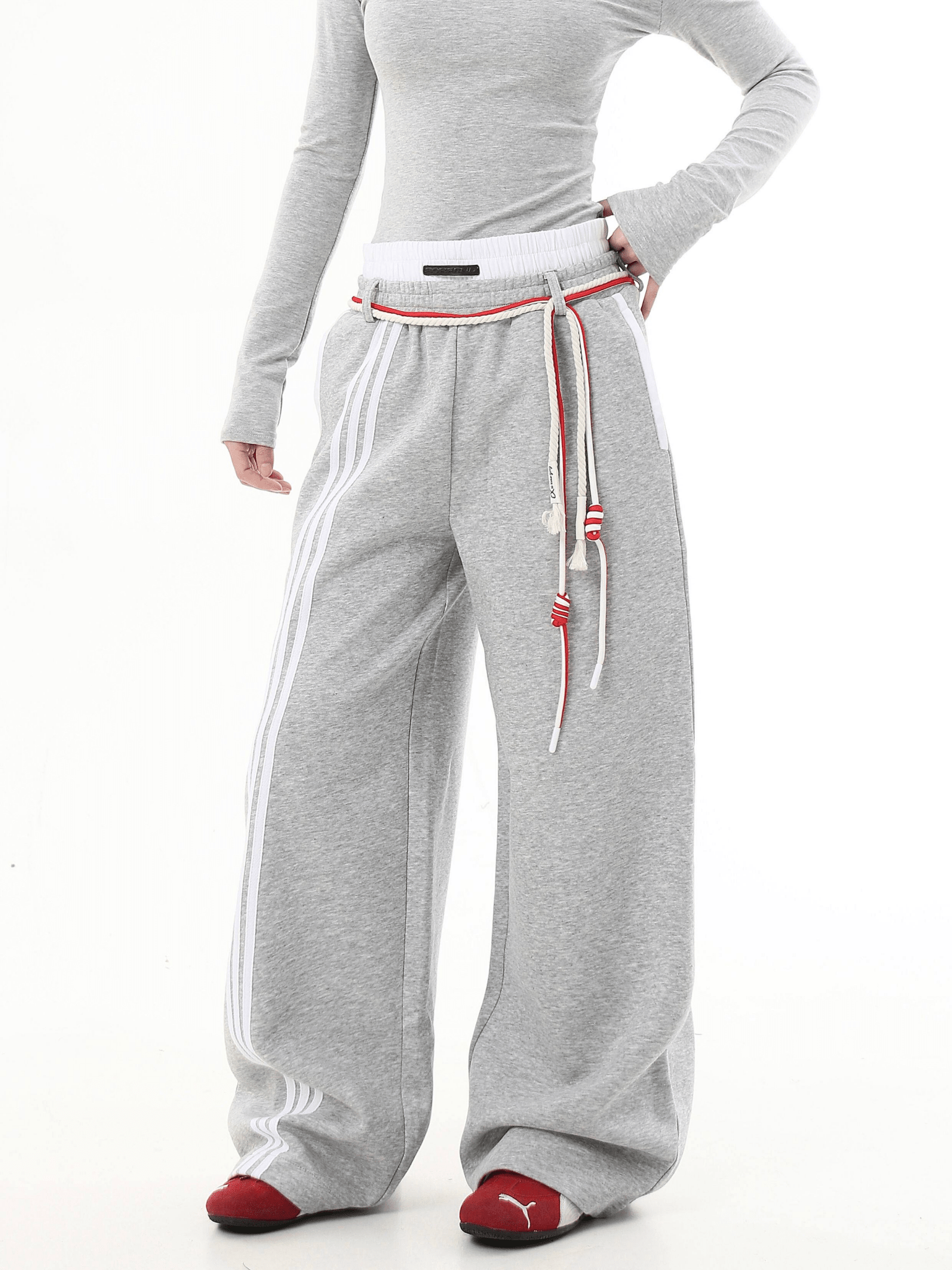Lace - Up Stripe Wide - Leg Sweatpants - COPPING THREADS - CT Select