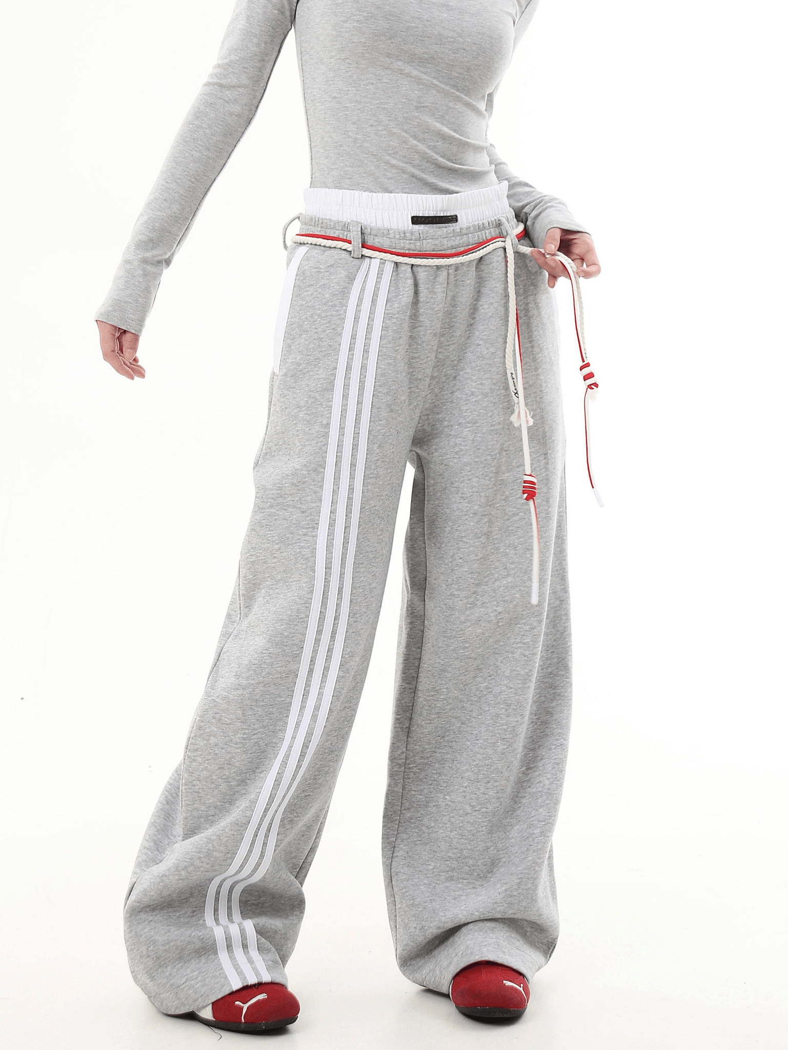 Lace - Up Stripe Wide - Leg Sweatpants - COPPING THREADS - CT Select
