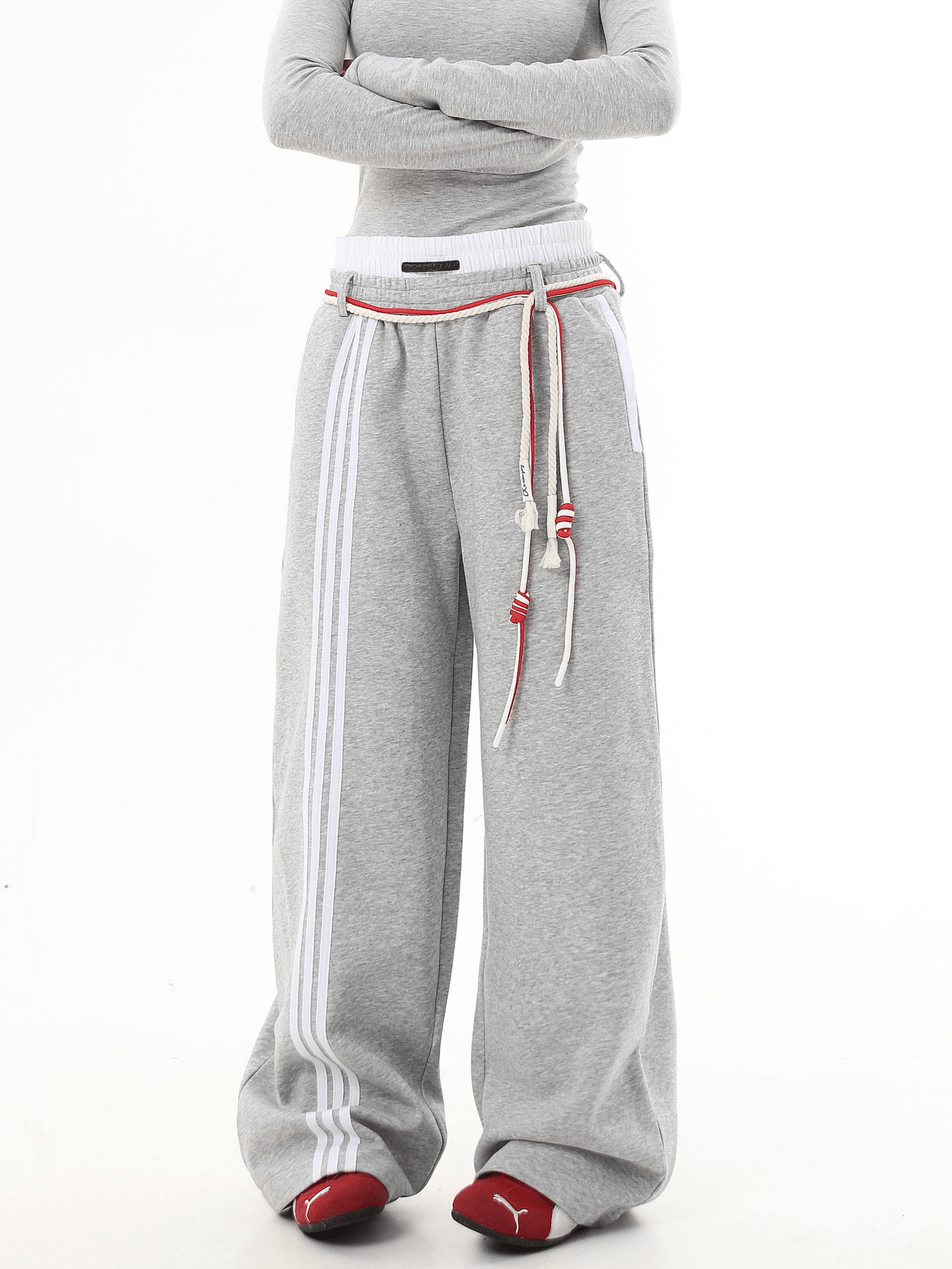 Lace - Up Stripe Wide - Leg Sweatpants - COPPING THREADS - CT Select