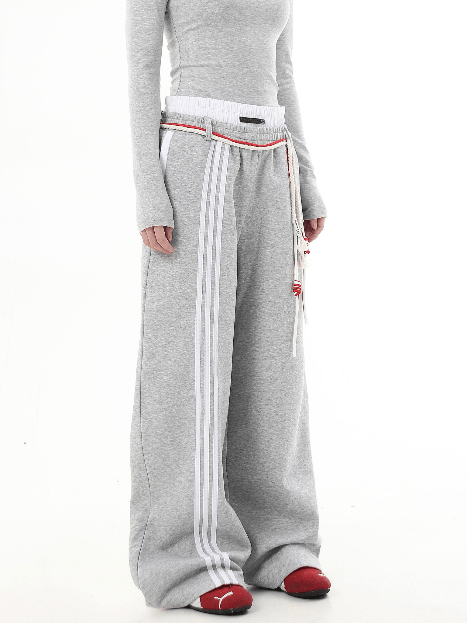 Lace - Up Stripe Wide - Leg Sweatpants - COPPING THREADS - CT Select