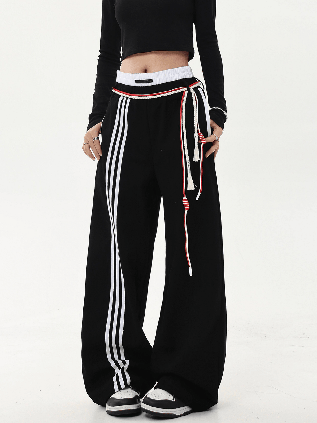 Lace - Up Stripe Wide - Leg Sweatpants - COPPING THREADS - CT Select