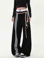 Lace - Up Stripe Wide - Leg Sweatpants - COPPING THREADS - CT Select