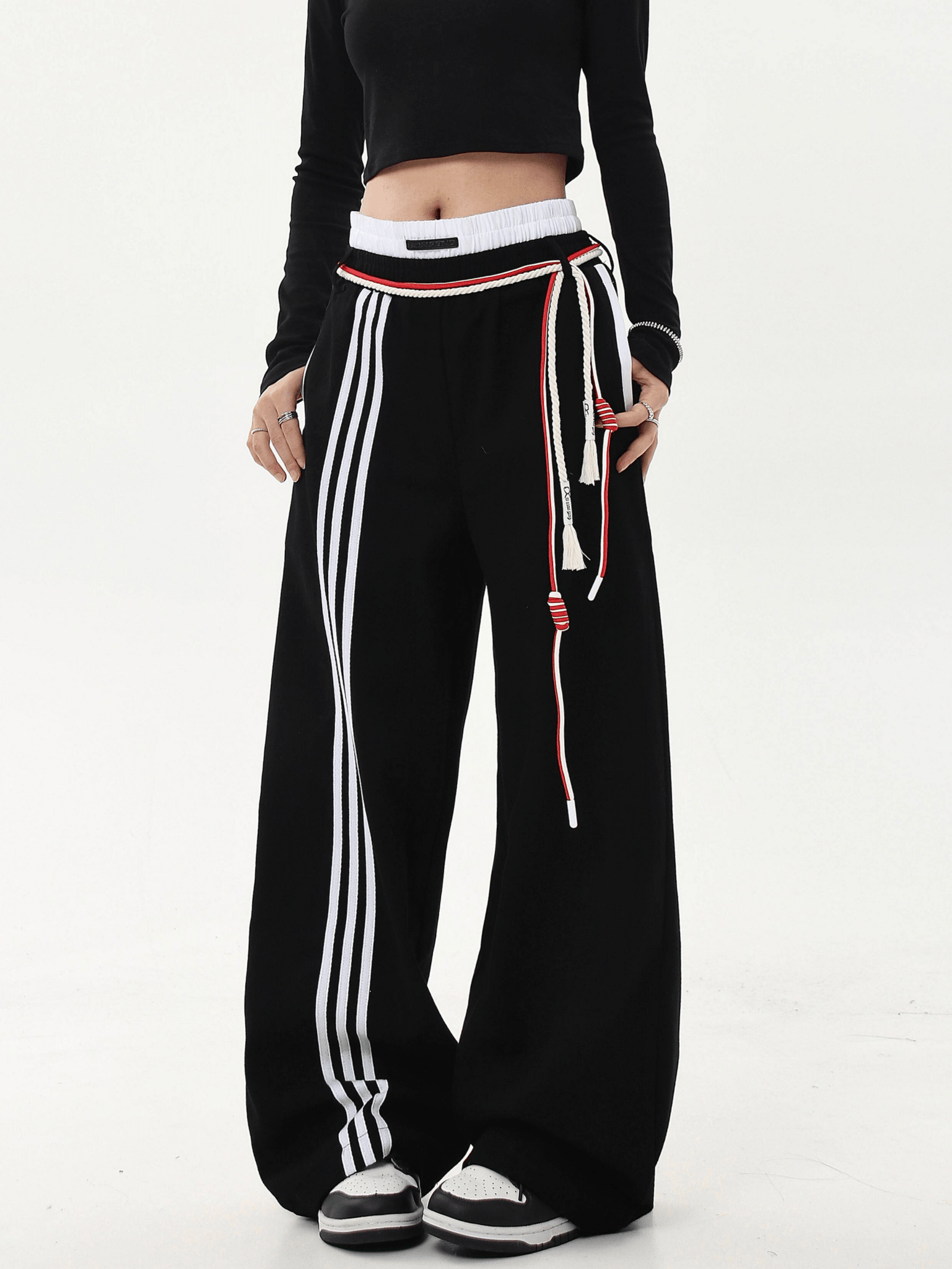 Lace - Up Stripe Wide - Leg Sweatpants - COPPING THREADS - CT Select