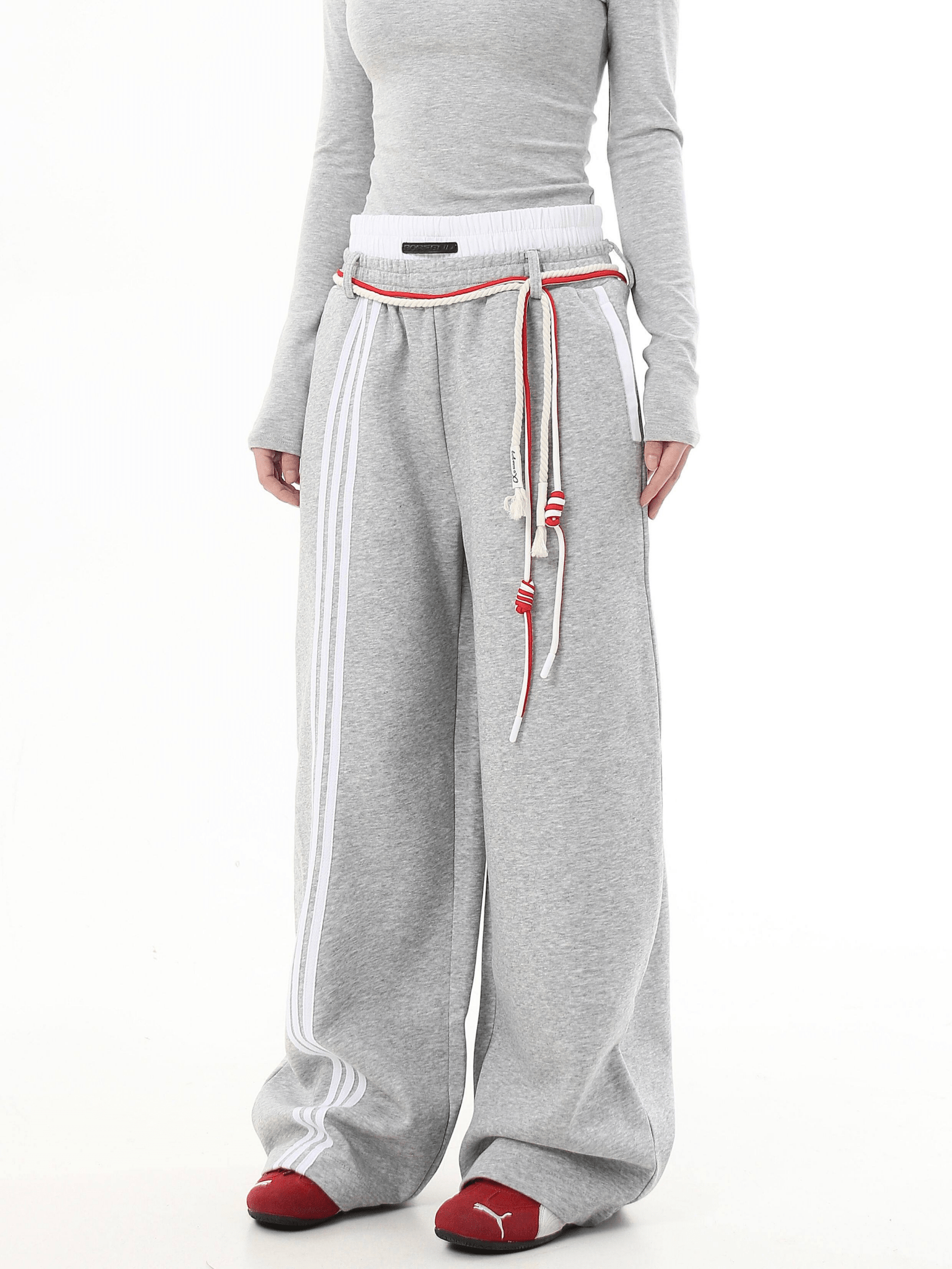 Lace - Up Stripe Wide - Leg Sweatpants - COPPING THREADS - CT Select