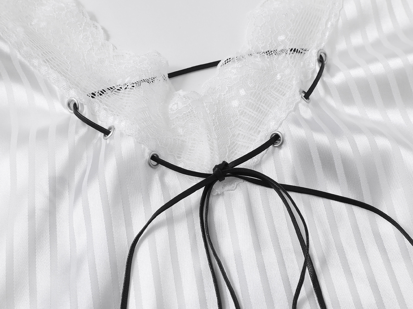 Lace V - Neck Graphic Jersey Blouse - COPPING THREADS - CHICISLAND