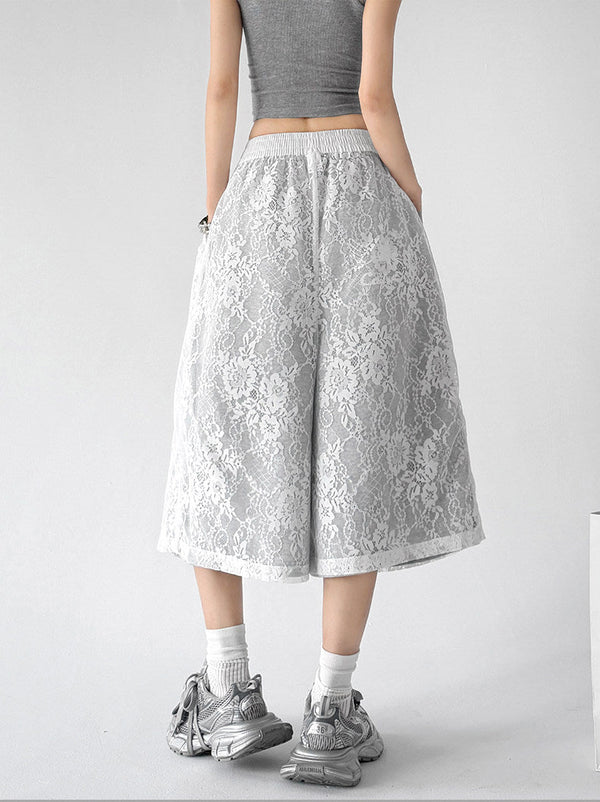 Lace Wide-Leg Cropped Pants - CT66200 - COPPING THREADS - CT ORIGINALS