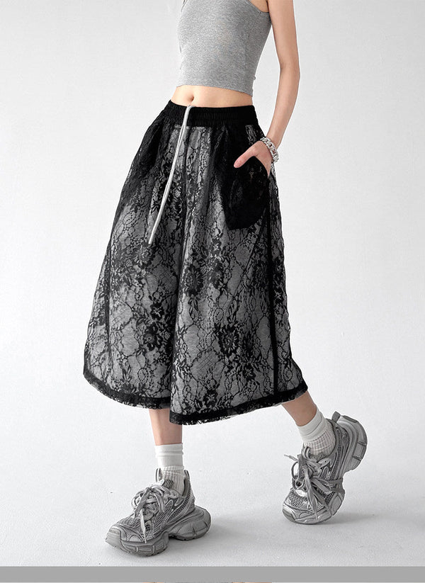 Lace Wide-Leg Cropped Pants - CT66200 - COPPING THREADS - CT ORIGINALS
