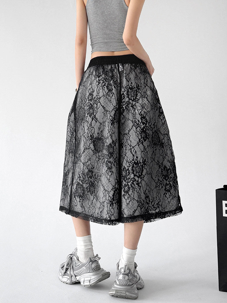 Lace Wide-Leg Cropped Pants - CT66200 - COPPING THREADS - CT ORIGINALS