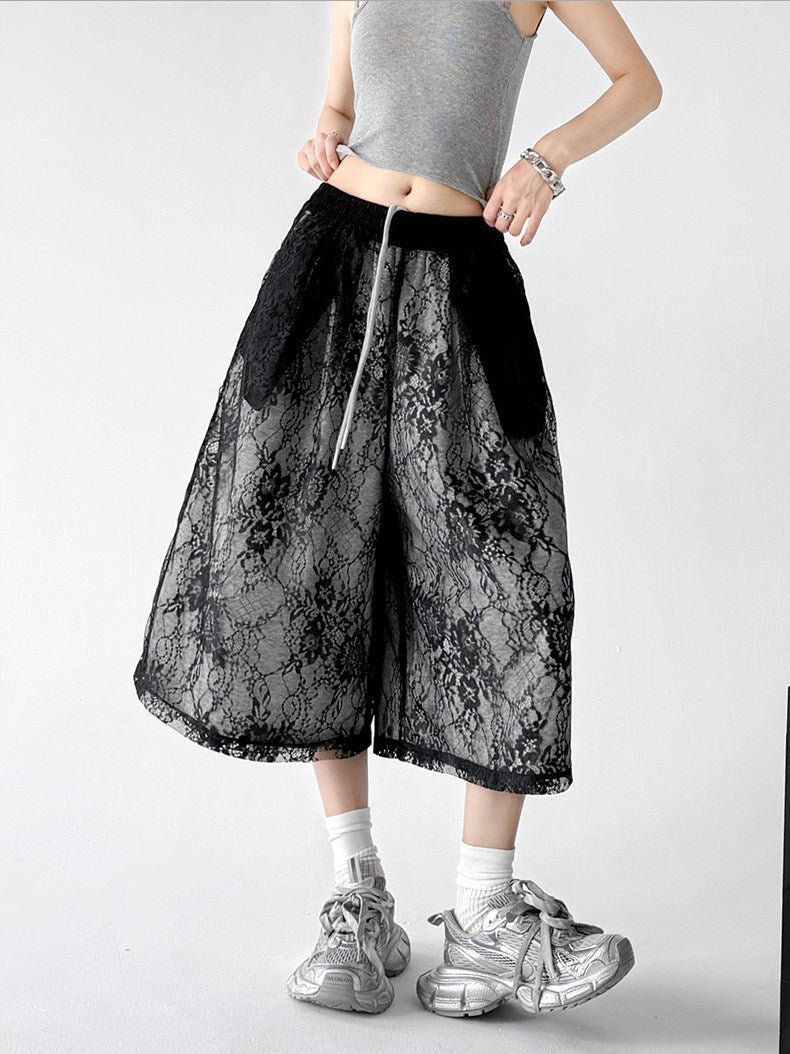 Lace Wide-Leg Cropped Pants - CT66200 - COPPING THREADS - CT ORIGINALS Hauptbild