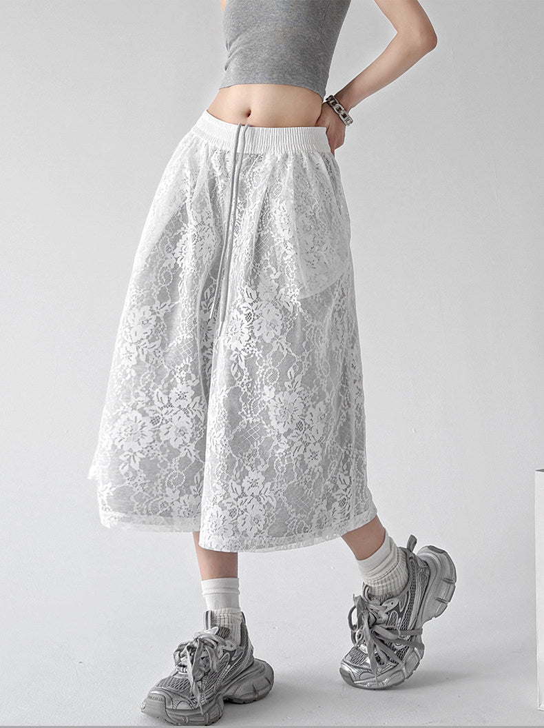 Lace Wide-Leg Cropped Pants - CT66200 - COPPING THREADS - CT ORIGINALS