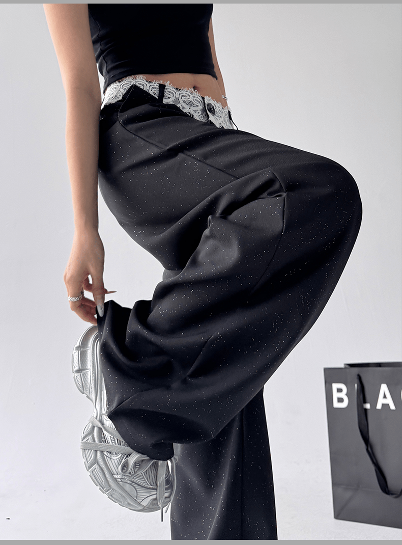 Lace‑Waist Tailored Wide‑Leg Trousers - COPPING THREADS - CT Select