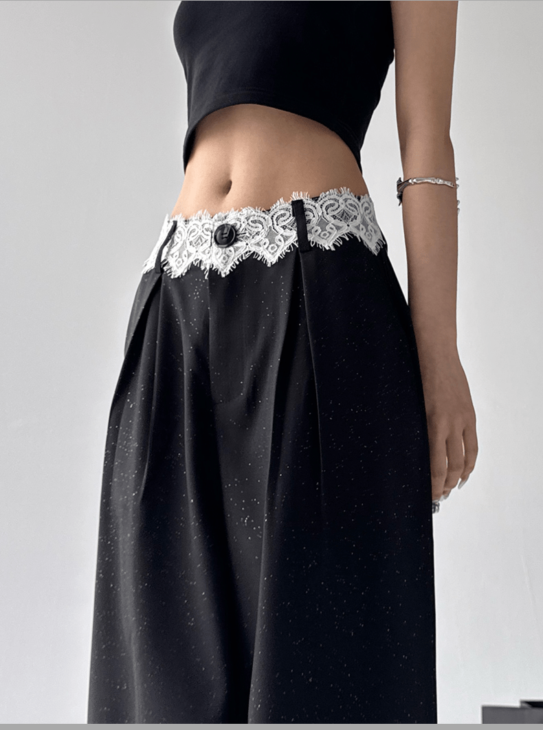 Lace‑Waist Tailored Wide‑Leg Trousers - COPPING THREADS - CT Select