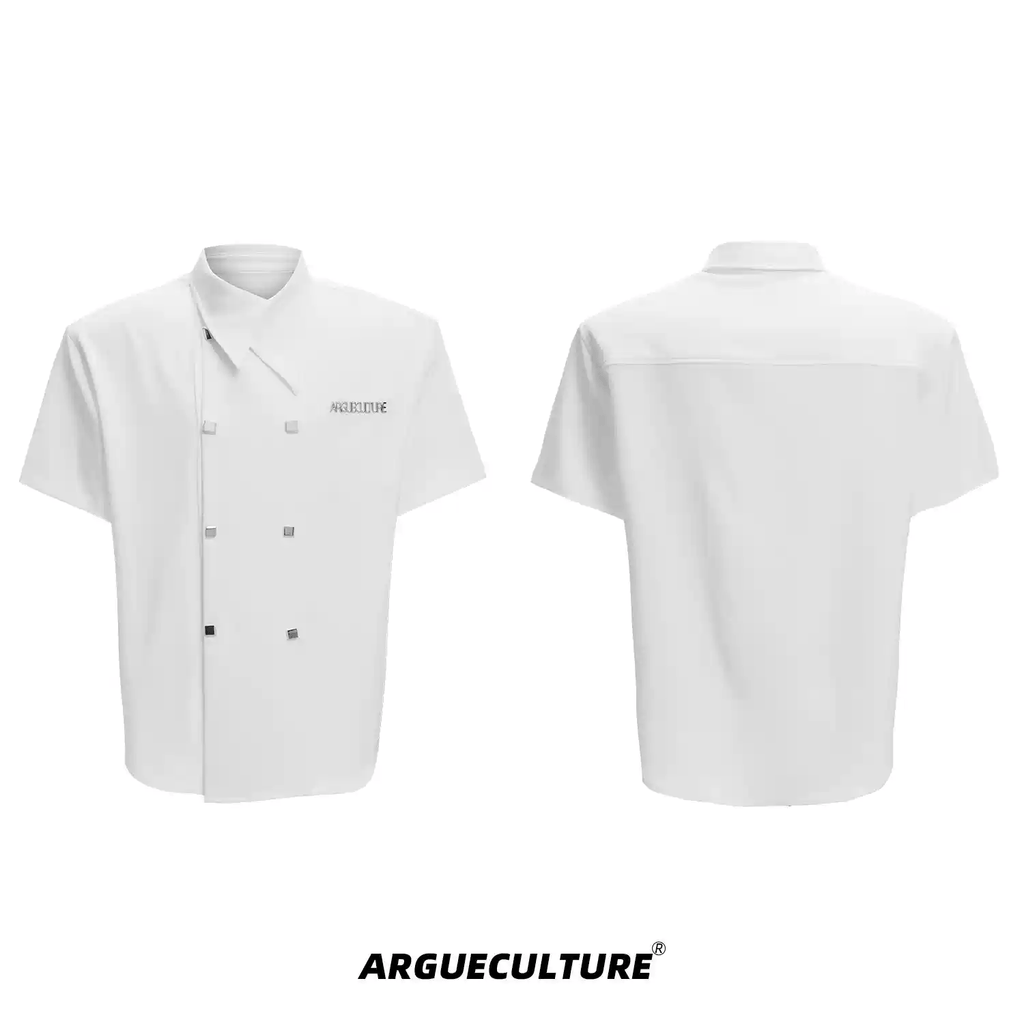 Layered Collar Double - Breasted Short Sleeve Shirt - COPPING THREADS - ArguE CulturE