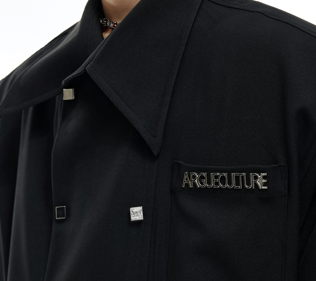 Layered Collar Double - Breasted Short Sleeve Shirt - COPPING THREADS - ArguE CulturE