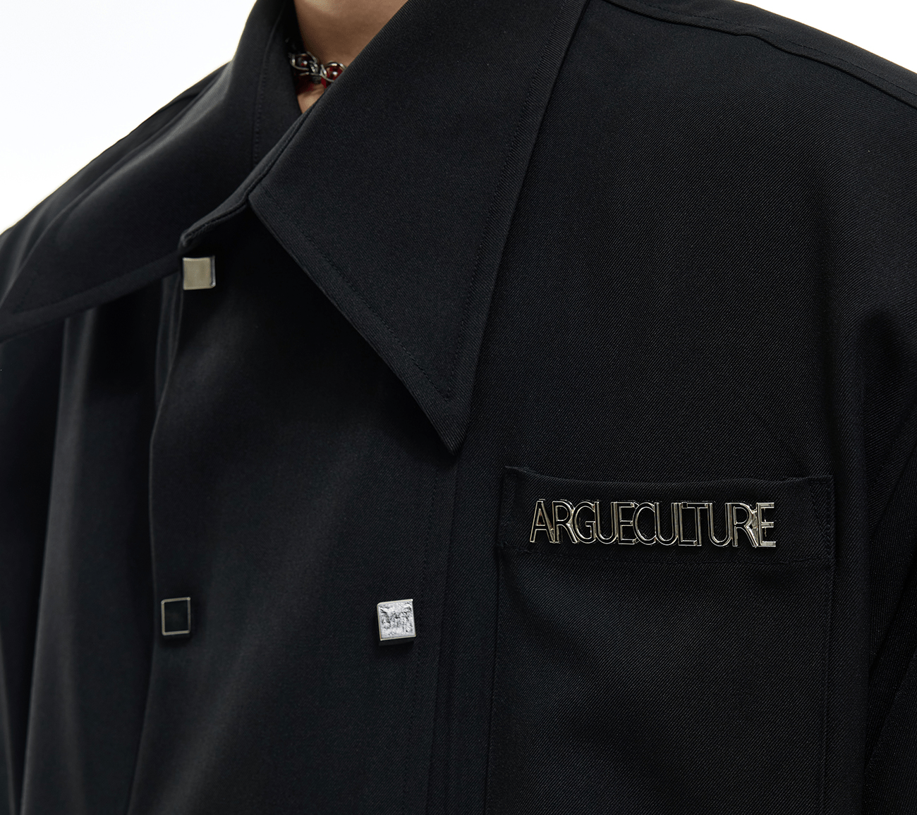 Layered Collar Double - Breasted Short Sleeve Shirt - COPPING THREADS - ArguE CulturE