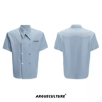 Layered Collar Double - Breasted Short Sleeve Shirt - COPPING THREADS - ArguE CulturE