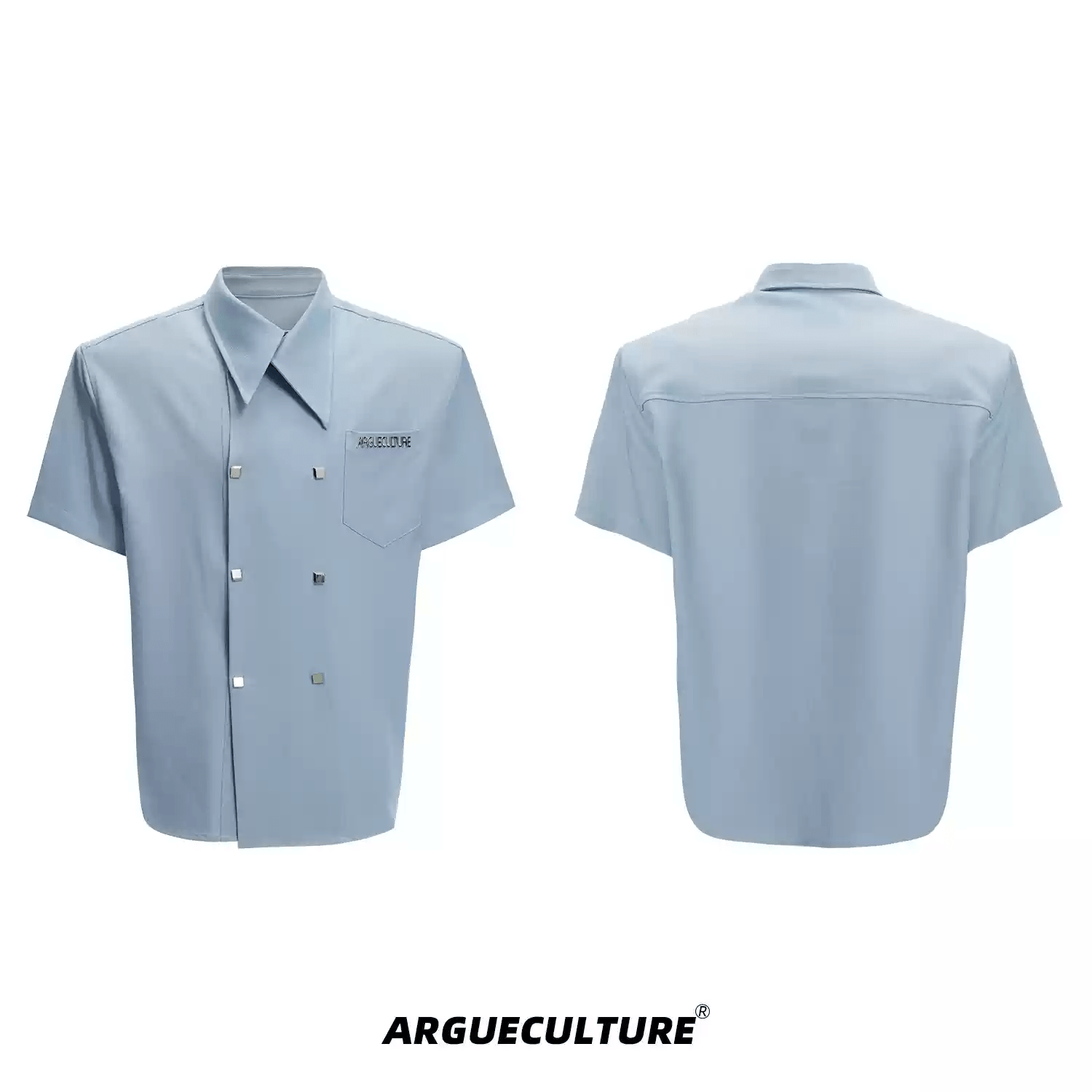 Layered Collar Double - Breasted Short Sleeve Shirt - COPPING THREADS - ArguE CulturE