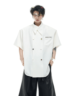 Layered Collar Double - Breasted Short Sleeve Shirt - COPPING THREADS - ArguE CulturE