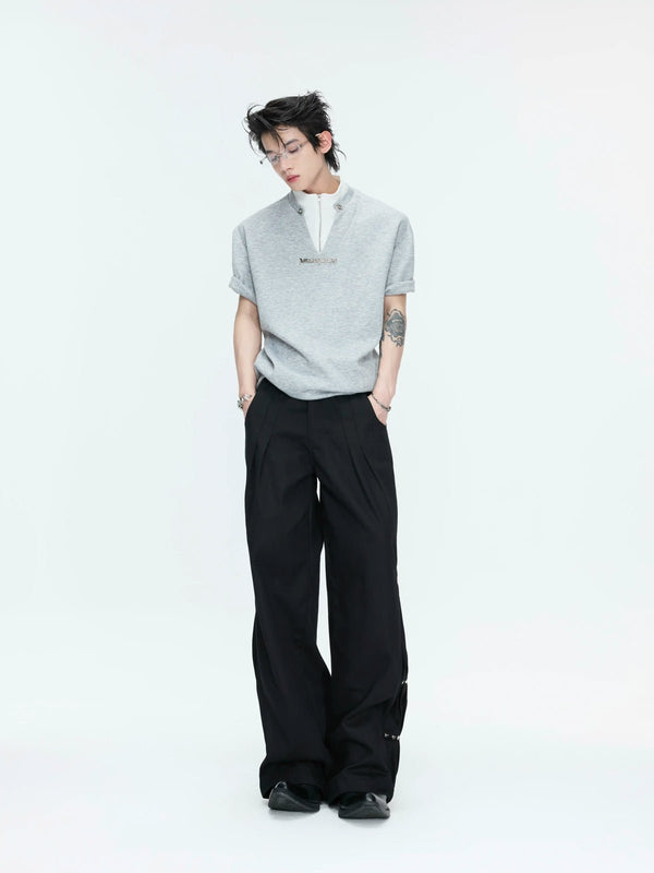 Layered Contrast-Collar Boxy T-Shirt - COPPING THREADS - Argue Culture