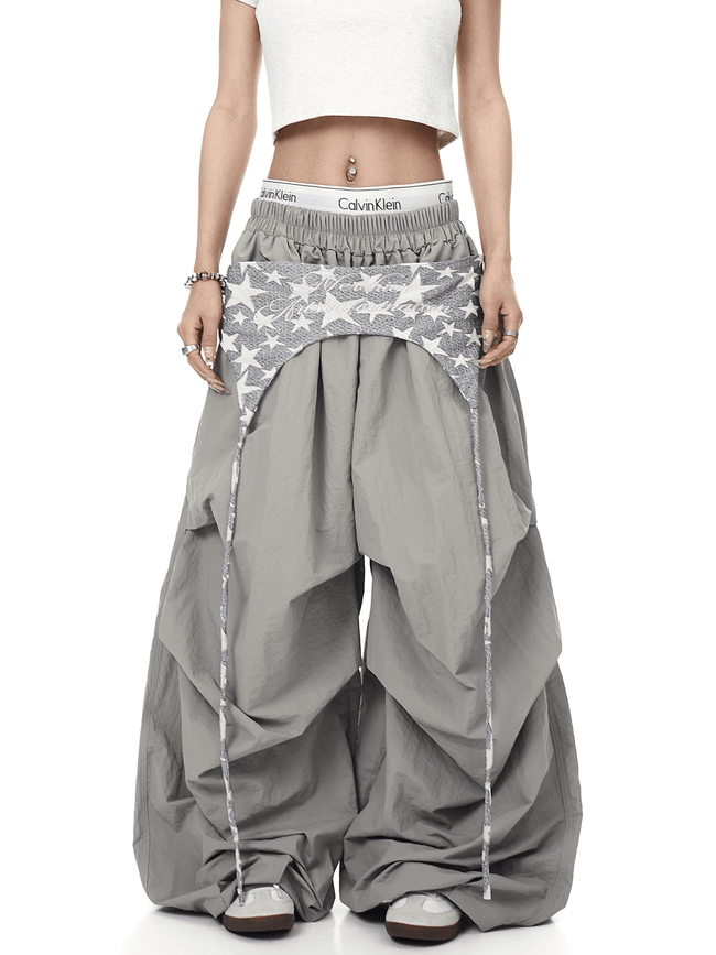 Layered Flap Wide - Leg Parachute Pants - COPPING THREADS - CT Select Hover Image
