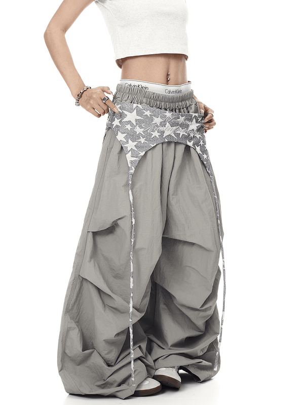 Layered Flap Wide - Leg Parachute Pants - COPPING THREADS - CT Select