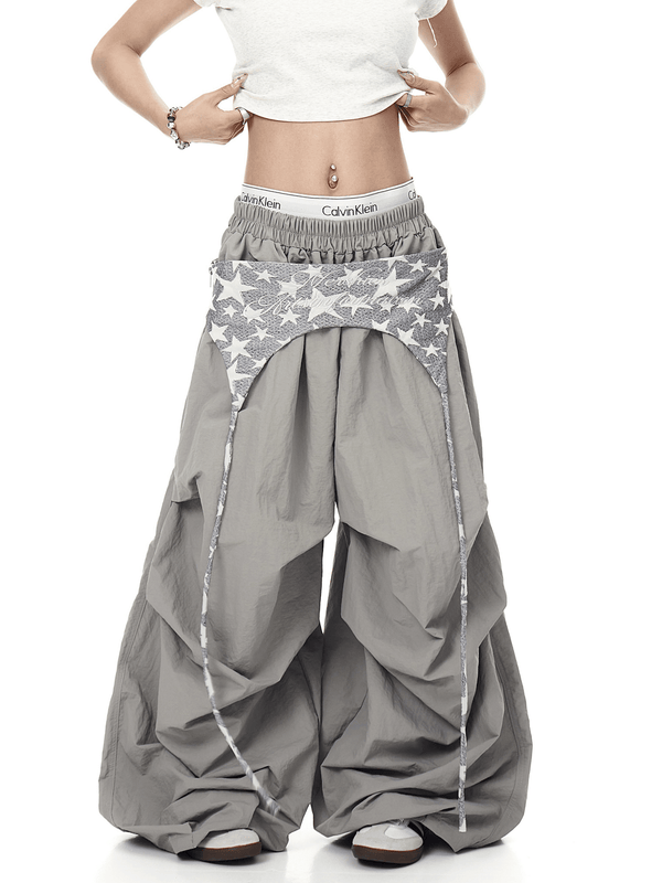 Layered Flap Wide - Leg Parachute Pants - COPPING THREADS - CT Select