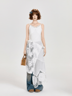 Layered Lace - Trimmed White Lace - Up Slip Dress - COPPING THREADS - CT Select