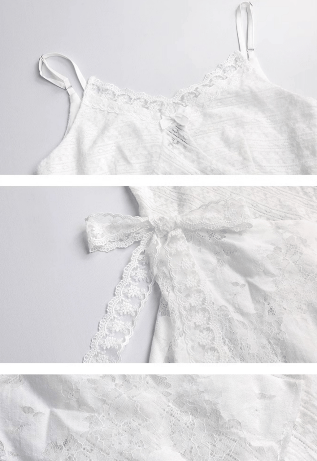 Layered Lace - Trimmed White Lace - Up Slip Dress - COPPING THREADS - CT Select