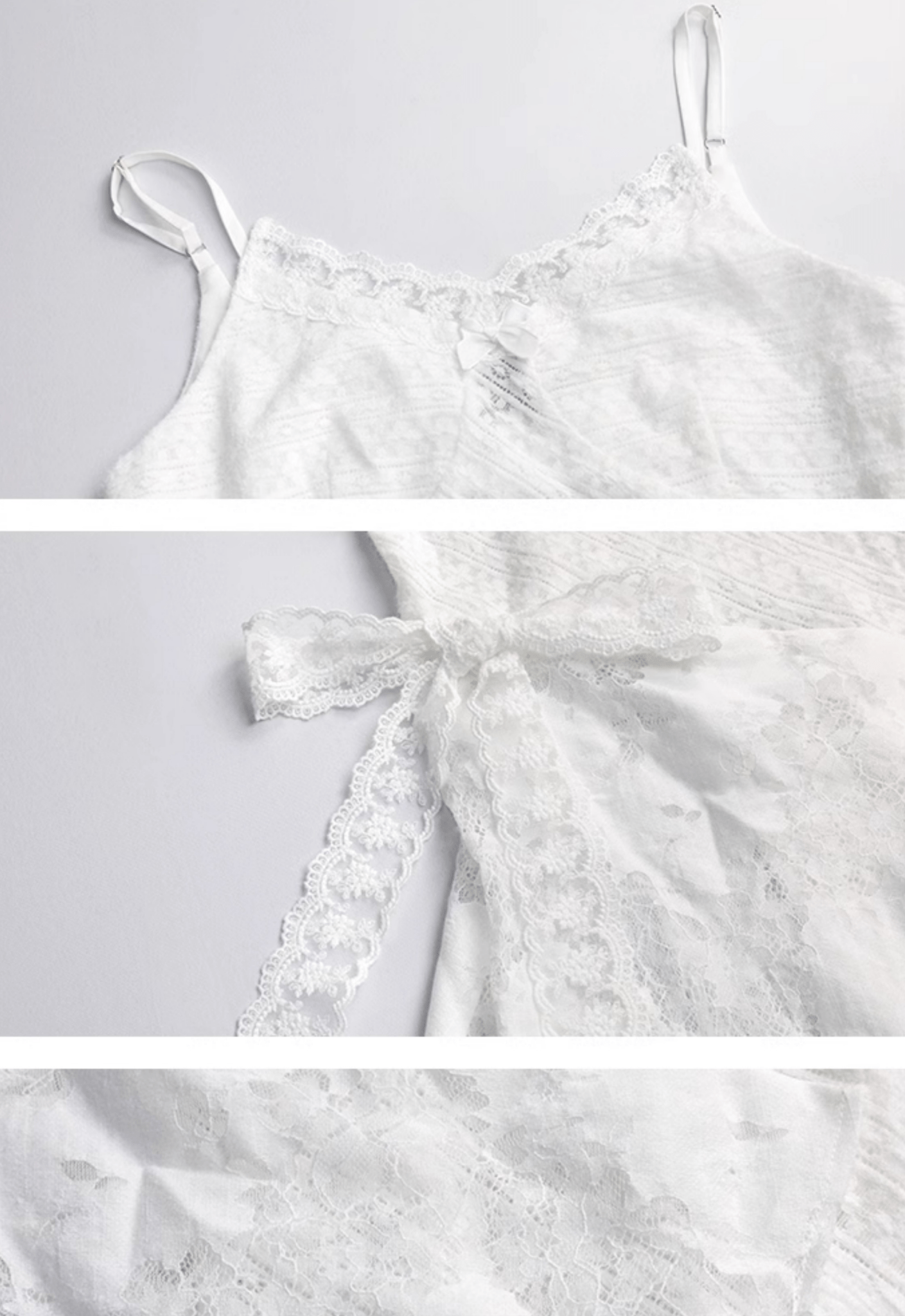 Layered Lace - Trimmed White Lace - Up Slip Dress - COPPING THREADS - CT Select