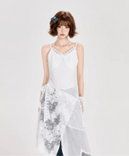 Layered Lace - Trimmed White Lace - Up Slip Dress - COPPING THREADS - CT Select