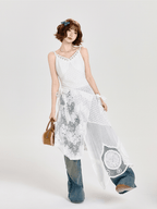 Layered Lace - Trimmed White Lace - Up Slip Dress - COPPING THREADS - CT Select