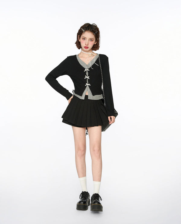 Layered Look Bow - Tie Knit Sweater - COPPING THREADS - CT Select