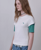 Layered - Look Contrast Sleeve Slim Fit Tee - COPPING THREADS - CHICISLAND