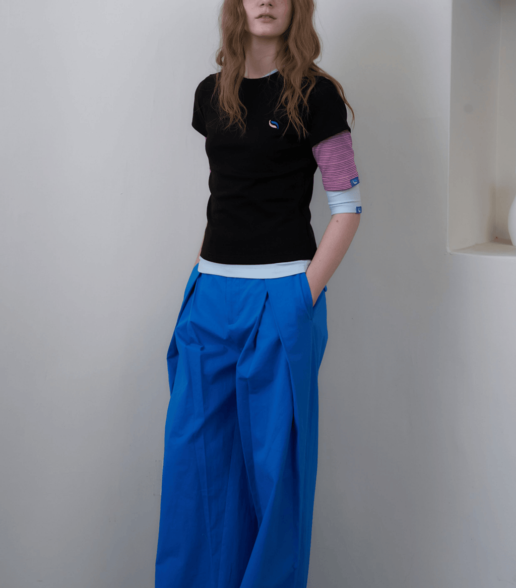 Layered - Look Contrast Sleeve Slim Fit Tee - COPPING THREADS - CHICISLAND