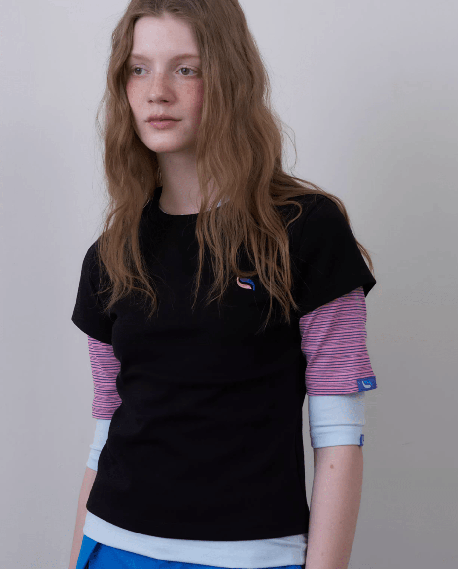 Layered - Look Contrast Sleeve Slim Fit Tee - COPPING THREADS - CHICISLAND