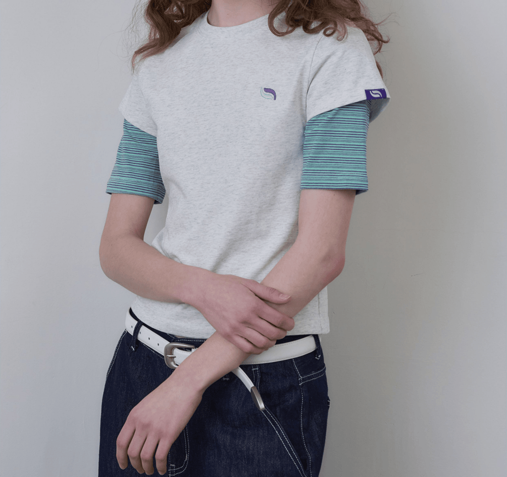 Layered - Look Contrast Sleeve Slim Fit Tee - COPPING THREADS - CHICISLAND