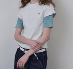 Layered - Look Contrast Sleeve Slim Fit Tee - COPPING THREADS - CHICISLAND