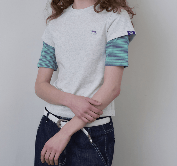 Layered - Look Contrast Sleeve Slim Fit Tee - COPPING THREADS - CHICISLAND