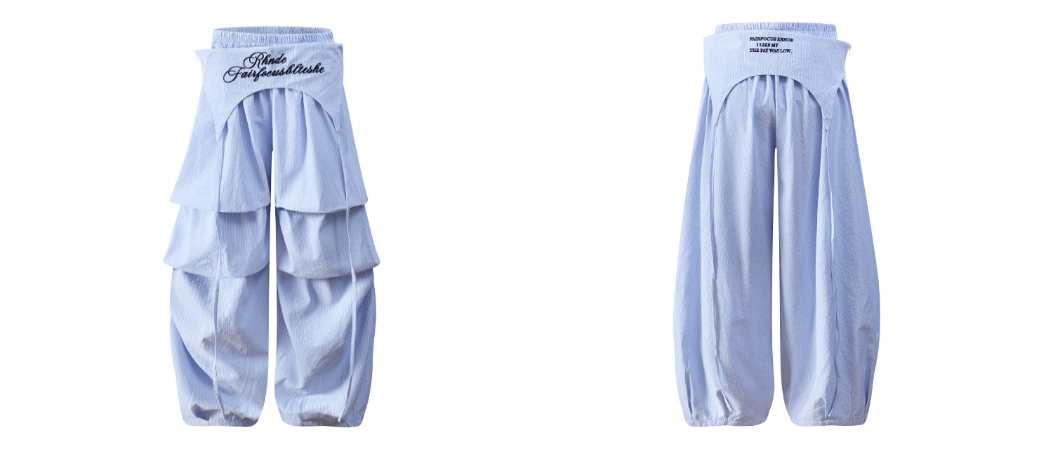 Layered Parachute Pleated Wide - Leg Pants - COPPING THREADS - CT Select