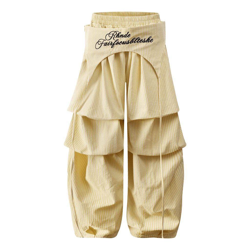 Layered Parachute Pleated Wide - Leg Pants - COPPING THREADS - CT Select